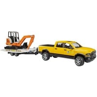 bruder RAM Rental Service med minigraver, Model køretøj 