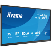 iiyama TE7512MIS-B4AG skilte display Kiosk design 190,5 cm (75") LCD Wi-Fi 400 cd/m² 4K Ultra HD Sort Berøringsskærm Indbygget processer Android 24/7, Offentlig visning Sort (mat), Kiosk design, 190,5 cm (75"), LCD, 3840 x 2160 pixel, Wi-Fi, 24/7