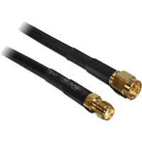 DeLOCK 2m SMA m/f koaxial kabel CFD200 Sort, Adapter Sort, 2 m, CFD200, SMA, SMA, Sort