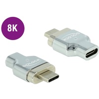DeLOCK 66433 kabel kønsskifter Thunderbolt 3/ USB C Sølv, Adapter Sølv, Thunderbolt 3/ USB C, Thunderbolt 3/ USB C, Sølv