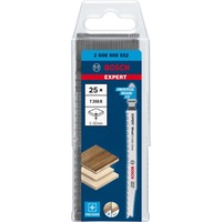 Bosch EXPERT ‘WOOD 2-SIDE CLEAN’ T 308 B Stiksavklinger High Carbon Steel (HCS) 25 stk Stiksavklinger, Hårdt træ, Krydsfiner, High Carbon Steel (HCS), Sort, Rustfrit stål, 2,2 mm, 5 cm