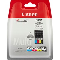Canon 6509B016 blækpatron 4 stk Original Sort, Blå, Magenta, Gul Sort, Blå, Magenta, Gul, 4 stk, Multipakke