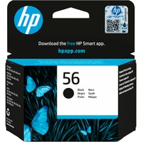 HP Original 56-blækpatron, sort sort, Højt (XL) udbytte, Sort, Pigmentbaseret blæk, 19 ml, 1 stk, 520 Sider