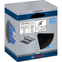 Bosch 2 608 622 098 egerhjul & hjulbørste Kop børste 7,5 cm Kop børste, 1,4 cm, 7,5 cm, 0,3 mm, 12500 rpm, Metal