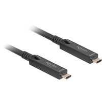 DeLOCK Aktivt optisk USB-C 8K video + data + PD kabel Sort