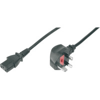 Digitus Britisk netledning, Kabel Sort