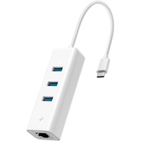 TP-Link UE330C netværkskort Ethernet 1000 Mbit/s Hvid, Ledningsført, USB Type-A/USB Type-C, Ethernet, 1000 Mbit/s, Hvid