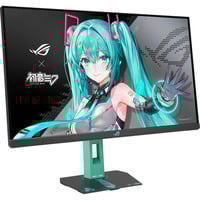 ASUS ROG Strix XG27ACMEG-G Hatsune Miku Edition, Gaming Skærm Sort/Turkis