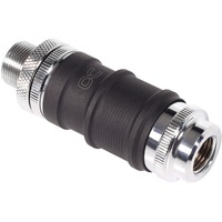 Alphacool ES Schnellverschluss BLH1A PushIn Sæt IG-IG med skotgennemføring, Forbindelse Sort (mat)/Chrome