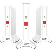 FRITZ! Mesh Set 4200, Repeater Hvid/Rød, Mesh Set 4200, Rød, Hvid, 2x2/4x4, Netværksgentager, Strøm, WLAN, Dual-band (2,4 GHz / 5 GHz), Wi-Fi 6E (802.11ax)