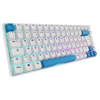 Sharkoon SKILLER SGK50 S3 PBT, Gaming-tastatur Hvid/Lyseblå, DE-layout, Gateron G Pro 3.0 Yellow