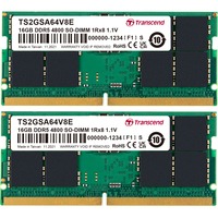 Transcend TS4GSA64V8E hukommelsesmodul 32 GB 1 x 32 GB DDR5 4800 Mhz Grøn, 32 GB, 1 x 32 GB, DDR5, 4800 Mhz, 262-pin SO-DIMM