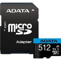 ADATA AUSDX512GUICL10A1-RA1 hukommelseskort 512 GB MicroSDXC UHS-I Klasse 10 512 GB, MicroSDXC, Klasse 10, UHS-I, 100 MB/s, 25 MB/s