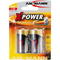 Ansmann Baby C Engangsbatteri Alkaline Engangsbatteri, Alkaline, 1,5 V, 2 stk, Sort, 25,8 mm