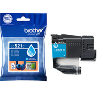Brother LC521C blækpatron 1 stk Original Blå Blå, 1 stk, 500 Sider, Enkelt pakke