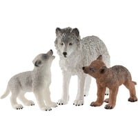 Schleich WILD LIFE Ulvemor med hvalpe, Spil figur 3 År, Brun, Grå, Plast