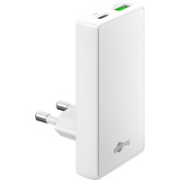 goobay USB-C/A PD GaN 90° Dobbelt hurtigoplader Hvid