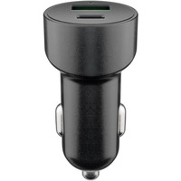 goobay dobbelt USB bil hurtigoplader USB-C PD (Power Delivery) Sort