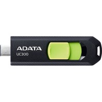 ADATA UC300 USB-nøgle 256 GB USB Type-C 3.2 Gen 1 (3.1 Gen 1) Sort, Grøn, USB-stik Sort/Grøn, 256 GB, USB Type-C, 3.2 Gen 1 (3.1 Gen 1), 100 MB/s, Glide, Sort, Grøn