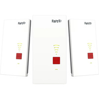 FRITZ! Mesh-sæt 2700 3-pak, Repeater Hvid/grå, Repeater 2700, Netværksgentager, 125 Mbit/s, Wi-Fi, Ethernet LAN, Hvid