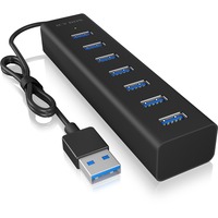 ICY BOX 60819, USB hub Sort