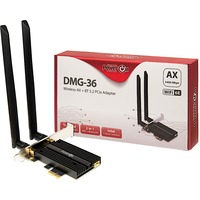 Inter-Tech DMG-36 Intern WLAN / Bluetooth 5400 Mbit/s, Wi-Fi-adapter Intern, Trådløs, PCI Express, WLAN / Bluetooth, 5400 Mbit/s, Sort, Sølv