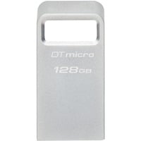 Kingston DataTraveler 128 GB Micro 200MB/s Metal USB 3.2 Gen 1, USB-stik Sølv, 128 GB, USB Type-A, 3.2 Gen 1 (3.1 Gen 1), 200 MB/s, Uden hætte, Sølv