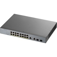 Zyxel GS1350-18HP-EU0101F netværksswitch Administreret L2 Gigabit Ethernet (10/100/1000) Strøm over Ethernet (PoE) Grå Administreret, L2, Gigabit Ethernet (10/100/1000), Strøm over Ethernet (PoE), Stativ-montering