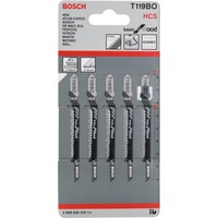 Bosch 2 608 630 310 stiksav, rullesav & sabelsavklinge Stiksavklinger High Carbon Steel (HCS) 5 stk Stiksavklinger, Træ, High Carbon Steel (HCS), 2 mm, 8,3 cm, 5 stk
