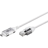 goobay Ethernet-adapterkabel USB-C 3.2 Gen2 > RJ-45, Slim Hvid
