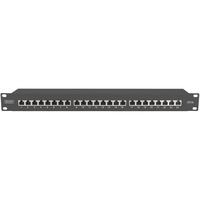 Digitus DN-91624S-EA-B patch panel 1U Sort, RJ-45, Cat6a, Sort, Stål, Reolmontering, 1U