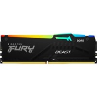 Kingston FURY FURY Beast 32 GB 5600 MT/s DDR5 CL40 DIMM RGB, Hukommelse Sort, 32 GB, 1 x 32 GB, DDR5, 288-pin DIMM