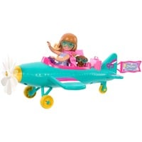 Mattel Chelsea Can Be...-flydukke og legesæt, fly med 2 sæder med en roterende propel og 7 stk. tilbehør fly med 2 sæder med en roterende propel og 7 stk. tilbehør, Mode dukke, Hunstik, 3 År, Pige, 105 mm, 250 g