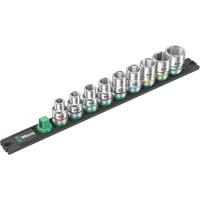 Wera Møtrik-magnetliste C Imperial 1 Sæt med topnøgleindsatser 1/2", tommer Sort/Grøn