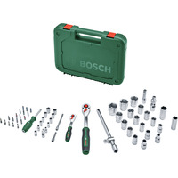 Bosch 1/2" + 1/4" skraldesæt med topnøgler, 56 dele Grøn