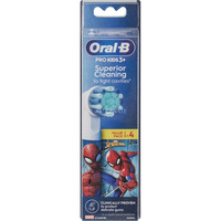 Procter & Gamble Oral-B Kids Spiderman 4-pak, Børstehoved Hvid, 4 stk, Flerfarvet, Hvid, Spider-man, 3 År, Blister