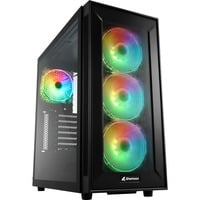 Sharkoon TG6M RGB Tower Sort, Towerkabinet Sort, Tower, PC, Sort, ATX, micro ATX, Mini-ITX, Spil, Flere