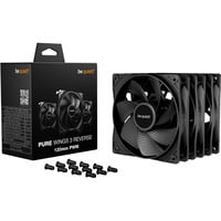 be quiet! Pure Wings 3 120mm | PWM Reverse Triple-Pack Computerkabinet Ventilator 12 cm Sort 3 stk, Sag fan Sort, Ventilator, 12 cm, 1500 rpm, 80 m³/t, Sort