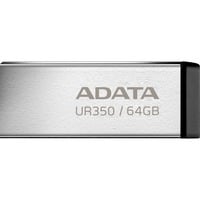 ADATA UR350 USB-nøgle 64 GB USB Type-A 3.2 Gen 1 (3.1 Gen 1) Sort, USB-stik nikkel/Sort, 64 GB, USB Type-A, 3.2 Gen 1 (3.1 Gen 1), 100 MB/s, Uden hætte, Sort