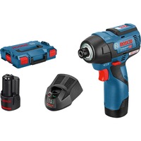 Bosch 0 601 9E0 005 elektrisk skiftenøgle 1/4" 3100 rpm 110 Nm Sort, Blå 12 V, Schlagskruemaskine Blå/Sort, Momentnøgle, Sort, Blå, 1/4", 3100 rpm, 110 Nm, 1200 rpm
