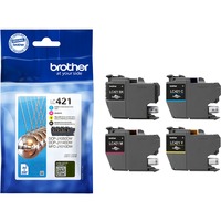 Brother LC421VALDR - original -sampak, Blæk Sort, Blå, Magenta, Gul, 4 stk, 200 Sider, 200 Sider, Multipakke