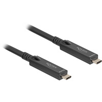 DeLOCK Aktivt optisk USB-C 8K video + data + PD kabel Sort