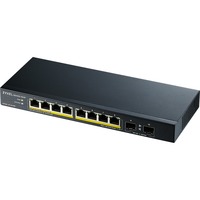Zyxel GS1100-10HP v2 Ikke administreret Gigabit Ethernet (10/100/1000) Strøm over Ethernet (PoE) Sort, Switch Ikke administreret, Gigabit Ethernet (10/100/1000), Strøm over Ethernet (PoE), Kan monteres på væggen
