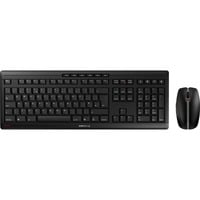 CHERRY Stream Desktop Recharge tastatur Mus inkluderet Universel RF trådløst QWERTY UK engelsk Sort, Desktop sæt Sort, Layout i Storbritannien, SX teknologi, Fuld størrelse (100 %), Trådløs, RF trådløst, QWERTY, Sort, Mus inkluderet