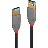 Lindy 36762 USB-kabel USB 3.2 Gen 1 (3.1 Gen 1) 2 m USB A Sort, Forlængerledning Sort/grå, 2 m, USB A, USB A, USB 3.2 Gen 1 (3.1 Gen 1), 5 Gbit/sek., Sort