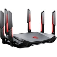 MSI RADIX AXE6600 WIFI 6E TRI-BAND trådløs router Gigabit Ethernet Dual-band (2,4 GHz / 5 GHz) Sort, Rød Wi-Fi 6 (802.11ax), Dual-band (2,4 GHz / 5 GHz), Ethernet LAN, Sort, Rød, Bordplade router