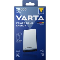 Varta Energy 20000 Lithium polymer (LiPo) 20000 mAh Sort, Hvid, Power Bank Hvid/Sort, 20000 mAh, Lithium polymer (LiPo), 3,7 V, Sort, Hvid