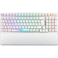 ASUS ROG Strix Scope II 96 RX Wireless tastatur Spil USB + RF Wireless + Bluetooth Hvid, Gaming-tastatur Hvid, DE-layout, ROG RX Red, 96%, Kabel & trådløs, USB + RF Wireless + Bluetooth, Optisk nøglekontakt, RGB LED, Hvid
