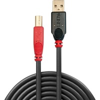 Lindy 42761 USB-kabel USB 2.0 10 m USB A USB B Sort, Rød Sort, 10 m, USB A, USB B, USB 2.0, Hanstik/Hanstik, Sort, Rød