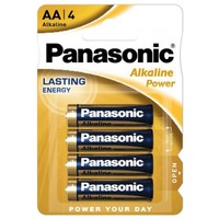 Panasonic LR6 4-BL Panasonic Alkaline Power Engangsbatteri AA Engangsbatteri, AA, Alkaline, 1,5 V, 4 stk, Blå, Guld